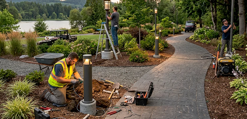 Landscape Post, Pole, and Bollard Lighting Installation in Delaware
